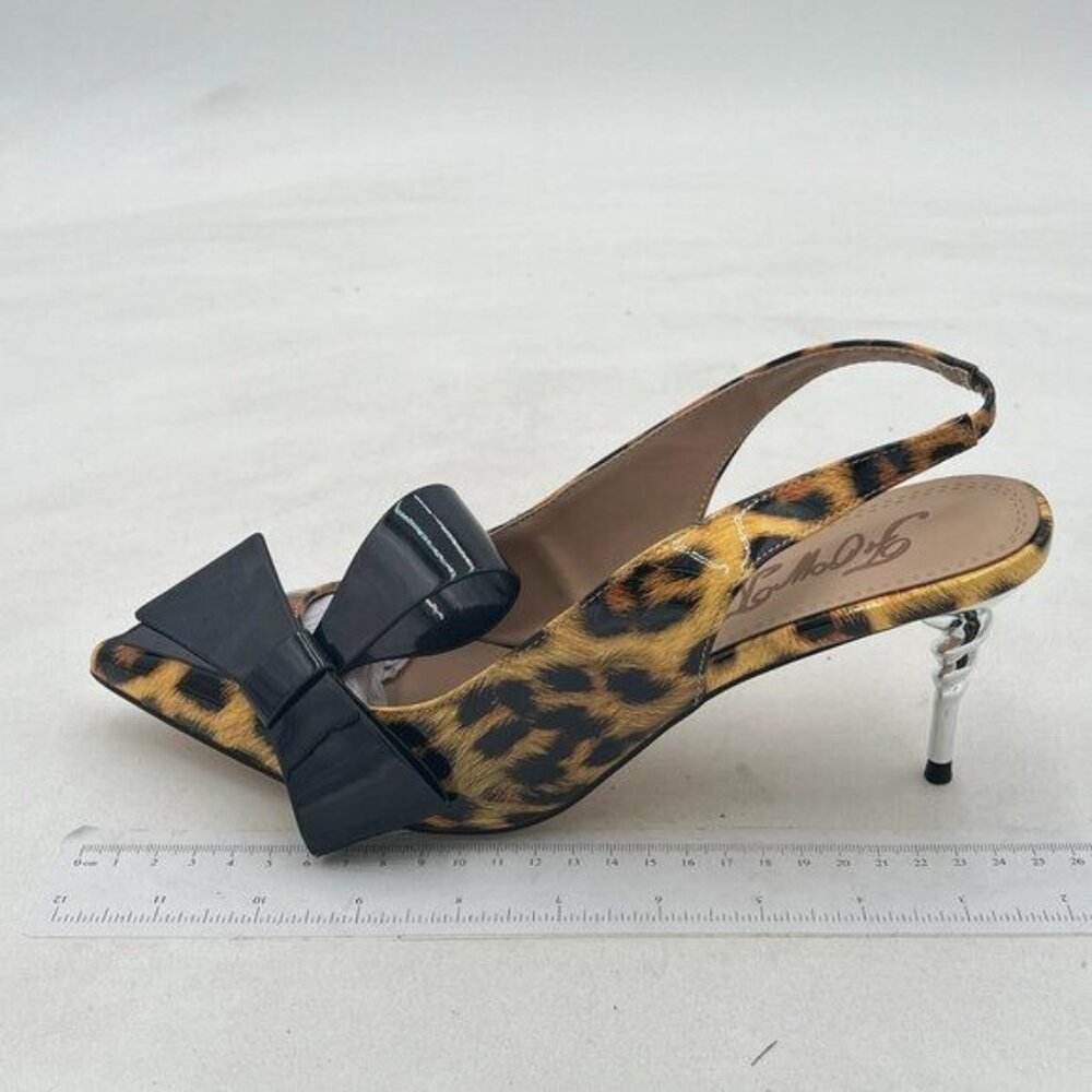 FOWT Women Pointed Toe Slingback Slip on Dress Pumps Stiletto Mid Heels Evening